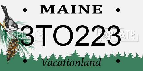 3TO223 Maine License Plate