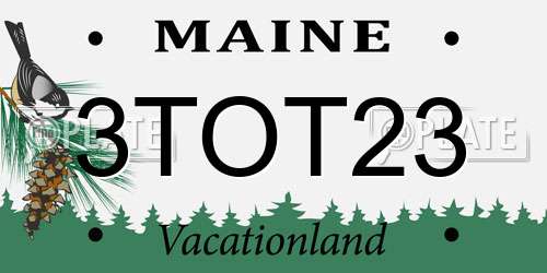 3TOT23 Maine License Plate
