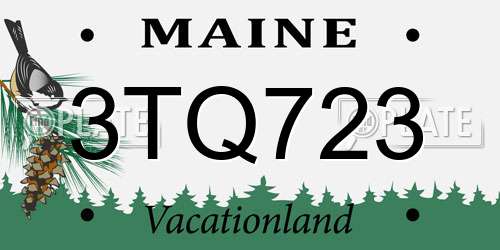 3TQ723 Maine License Plate