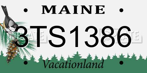 3TS1386 Maine License Plate
