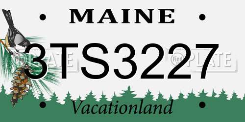 3TS3227 Maine License Plate