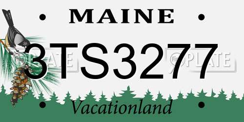 3TS3277 Maine License Plate