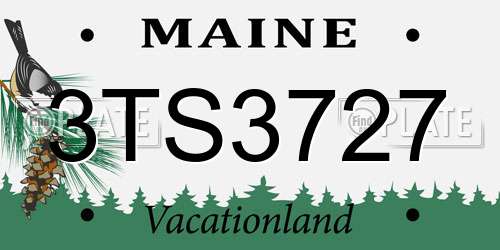3TS3727 Maine License Plate