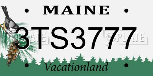 3TS3777 Maine License Plate