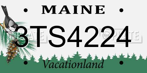 3TS4224 Maine License Plate