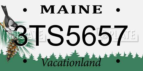 3TS5657 Maine License Plate