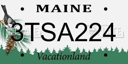 3TSA224 Maine License Plate