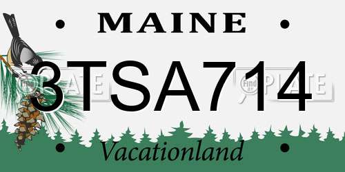 3TSA714 Maine License Plate