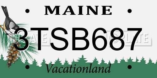3TSB687 Maine License Plate