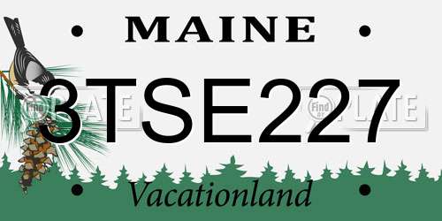 3TSE227 Maine License Plate