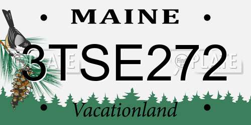 3TSE272 Maine License Plate
