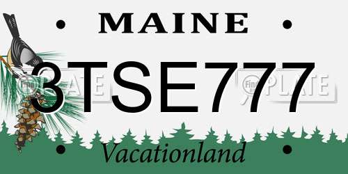 3TSE777 Maine License Plate