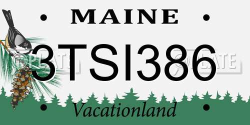 3TSI386 Maine License Plate