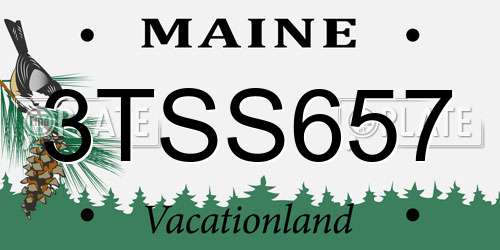 3TSS657 Maine License Plate