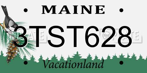 3TST628 Maine License Plate