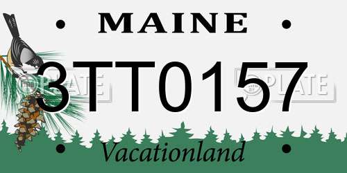 3TT0157 Maine License Plate