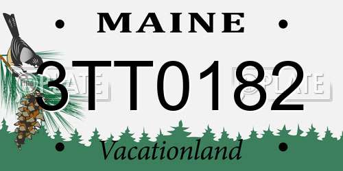 3TT0182 Maine License Plate