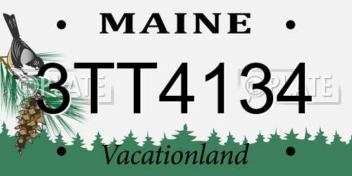 3TT4134 Maine License Plate