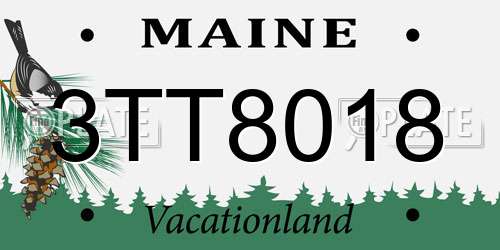 3TT8018 Maine License Plate