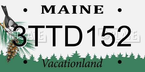 3TTD152 Maine License Plate