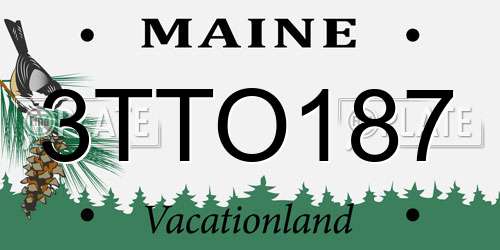 3TTO187 Maine License Plate