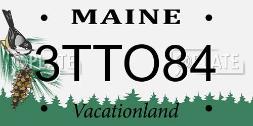 3TTO84 Maine License Plate