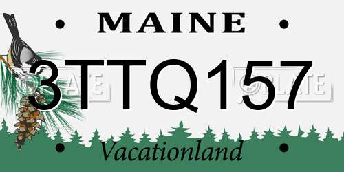 3TTQ157 Maine License Plate
