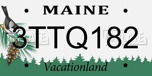 3TTQ182 Maine License Plate