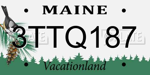 3TTQ187 Maine License Plate