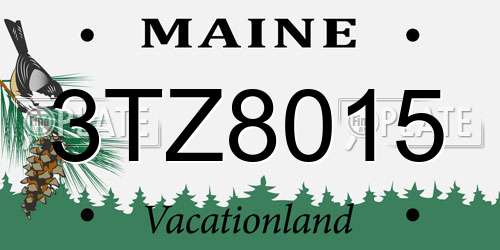 3TZ8015 Maine License Plate