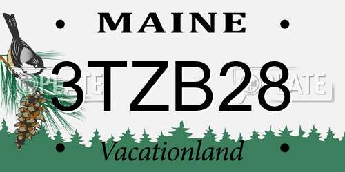 3TZB28 Maine License Plate