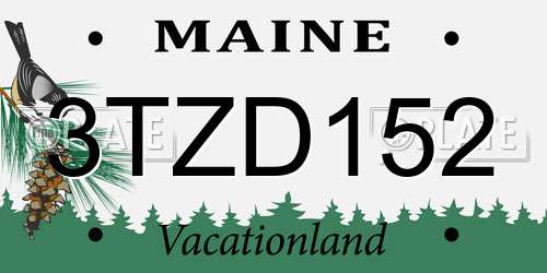 3TZD152 Maine License Plate