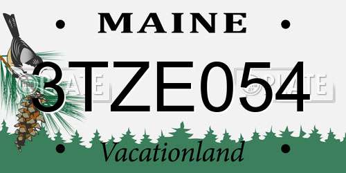 3TZE054 Maine License Plate