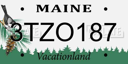 3TZO187 Maine License Plate