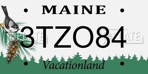 3TZO84 Maine License Plate