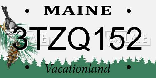 3TZQ152 Maine License Plate