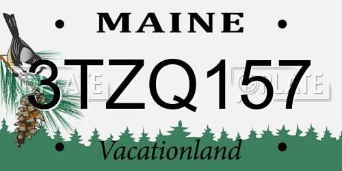 3TZQ157 Maine License Plate