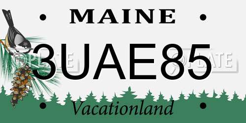 3UAE85 Maine License Plate