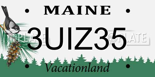 3UIZ35 Maine License Plate