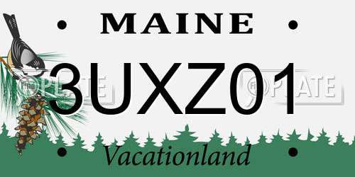 3UXZ01 Maine License Plate
