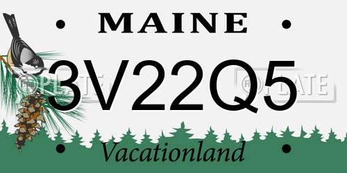 3V22Q5 Maine License Plate