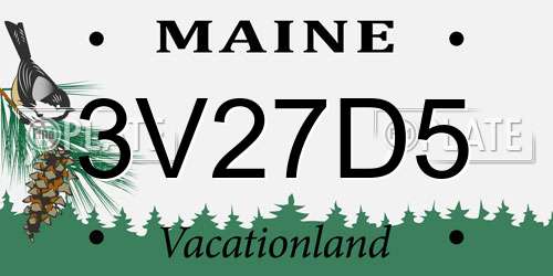 3V27D5 Maine License Plate