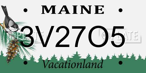 3V27O5 Maine License Plate