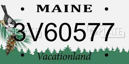 3V60577 Maine License Plate