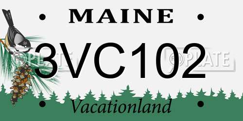 3VC102 Maine License Plate