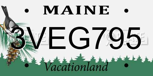 3VEG795 Maine License Plate