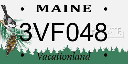 3VF048 Maine License Plate