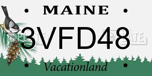 3VFD48 Maine License Plate