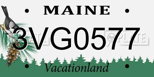 3VG0577 Maine License Plate