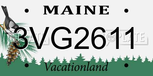 3VG2611 Maine License Plate